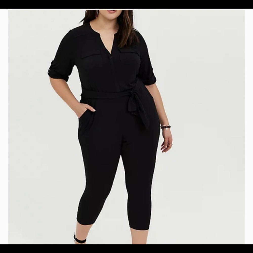 Torrid Harper black studio knit jumpsuit
